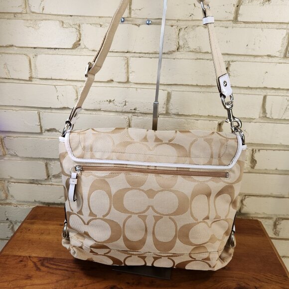 Coach Kyra Signature Khaki Messenger Shoulder Bag Purse - Picture 3 of 12